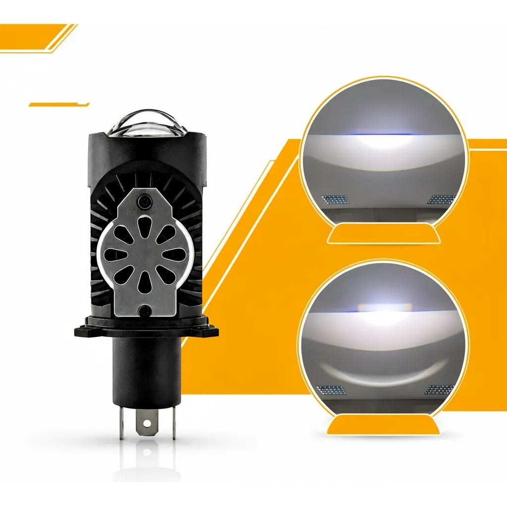 Lâmpada De Led Farol Carro Moto H4 Projetor Alto E Baixo