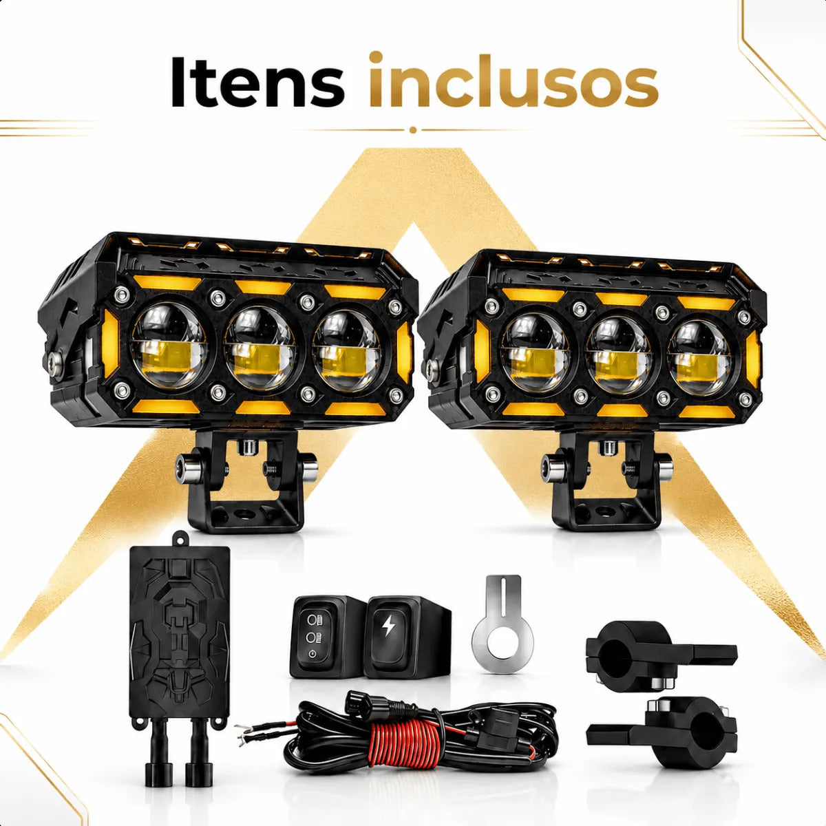 Par Farol De Milha Para Moto Led Auxiliar Neblina Universal
