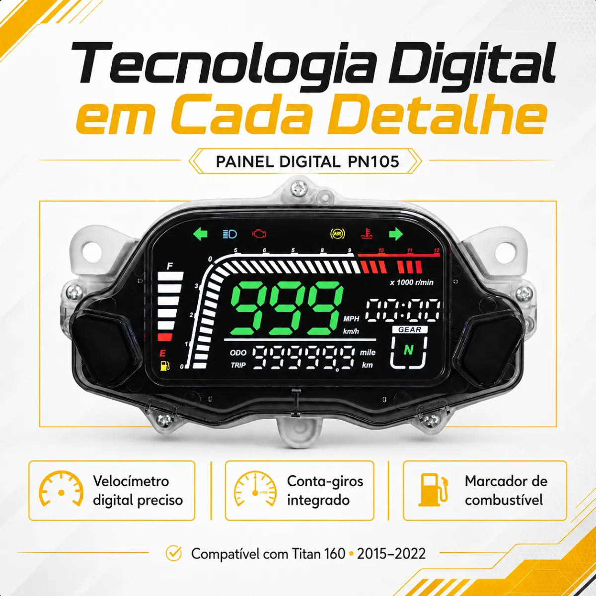 Painel Digital Completo Blackout Cg Fan Titan 160 2015 2022