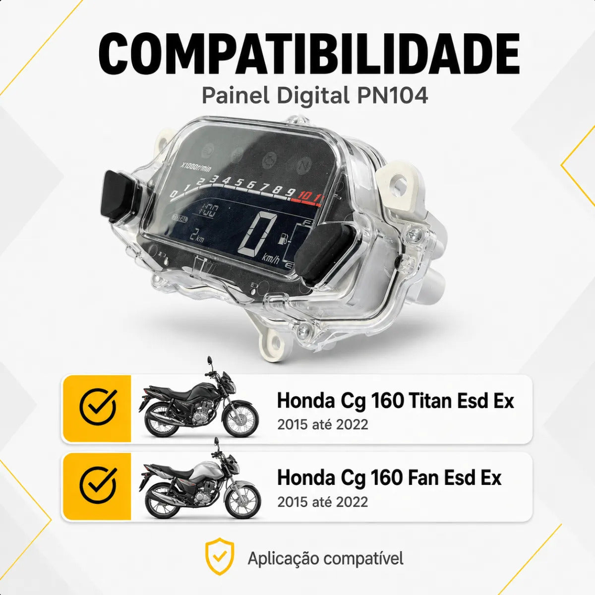Painel Digital Blackout Honda Cg Fan Titan 160 2015/2022
