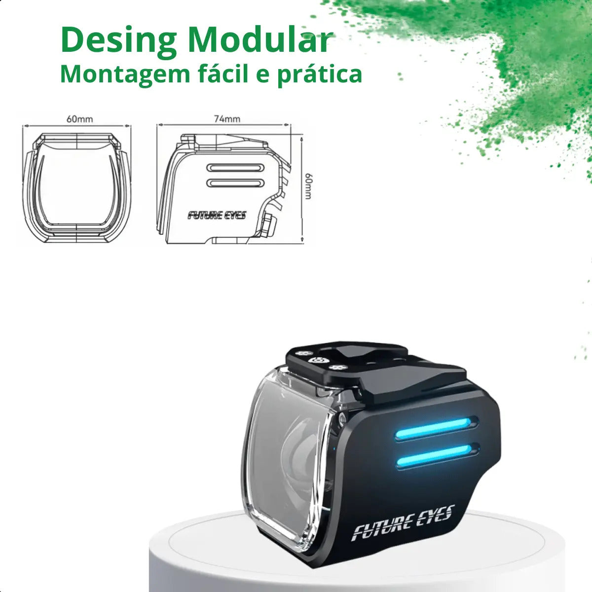 Par Farol De Milha Led Motocicleta Lâmpada Auxiliar Neblina