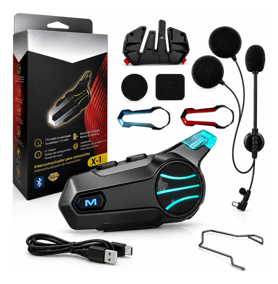 Intercomunicador X1 Moto Fone De Ouvido Capacete Bluetooth
