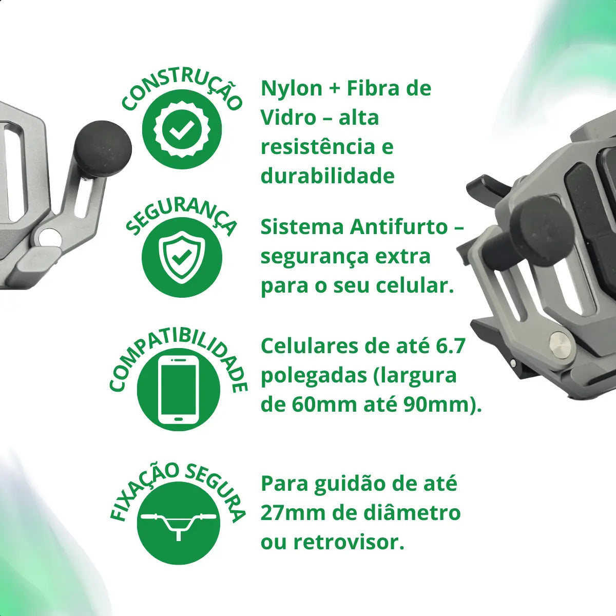 Suporte Celular Para Moto Antifurto Prova D'água Universal