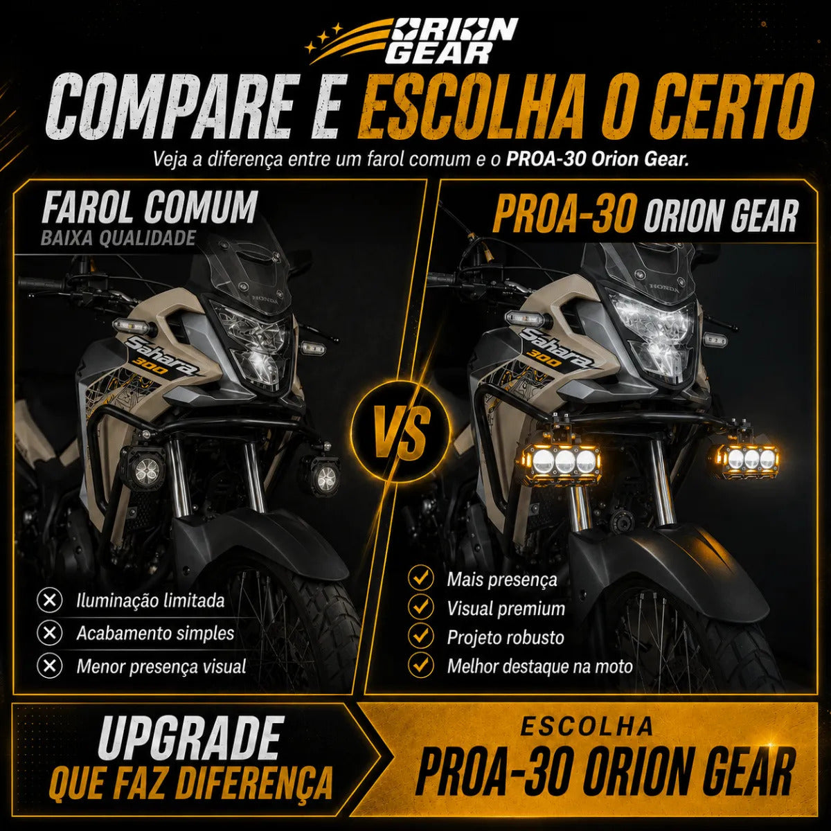 Par Farol De Milha Para Moto Led Auxiliar Neblina Universal