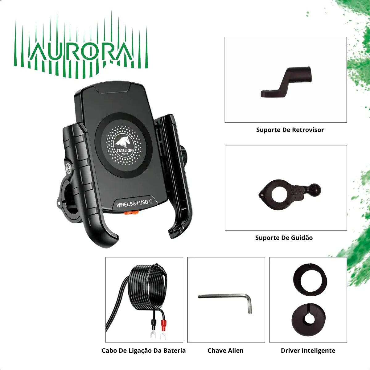 Suporte De Celular Para Moto Motocicleta Com Carregador Usb