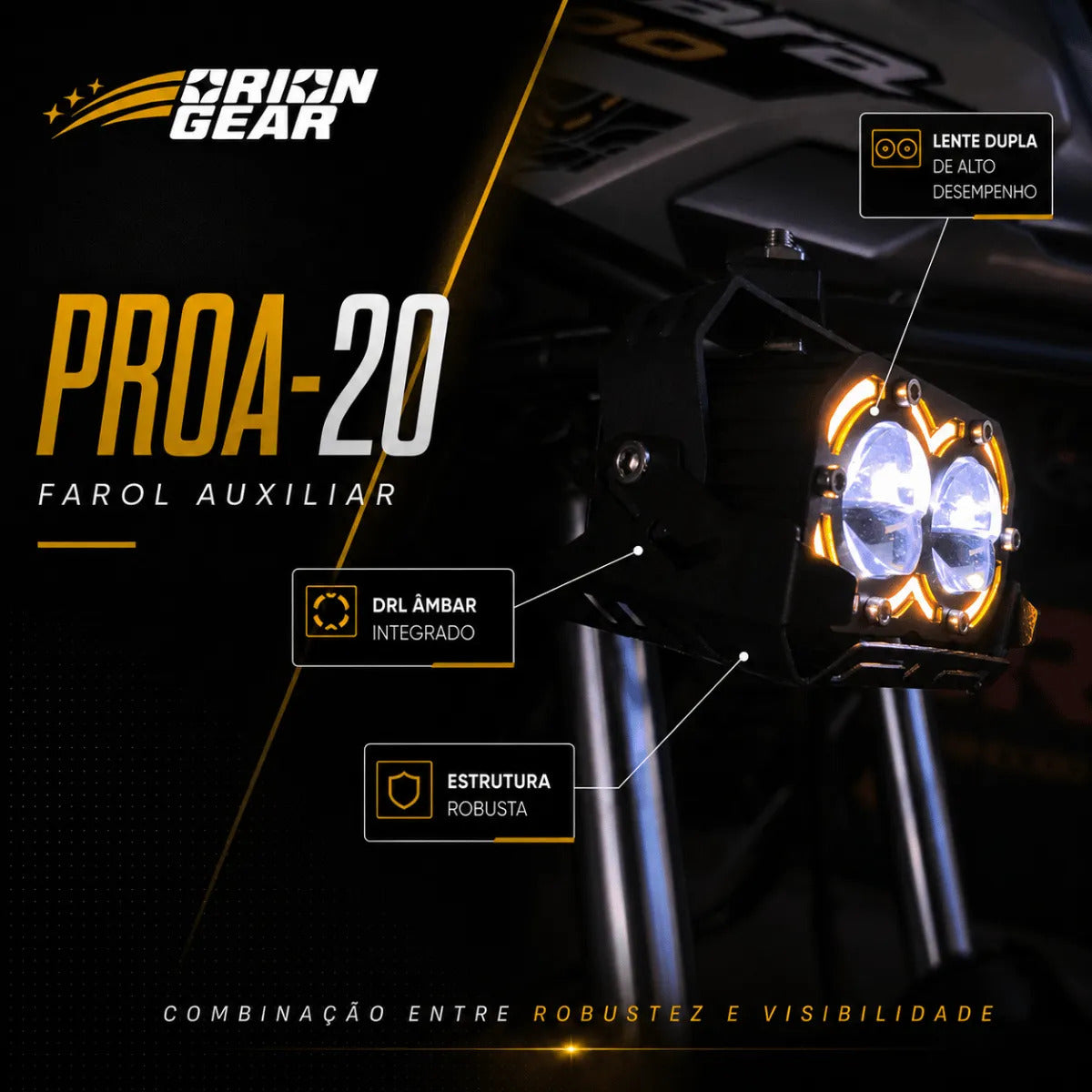 Par Farol De Milha Motocicleta Auxiliar Moto Neblina Aurora