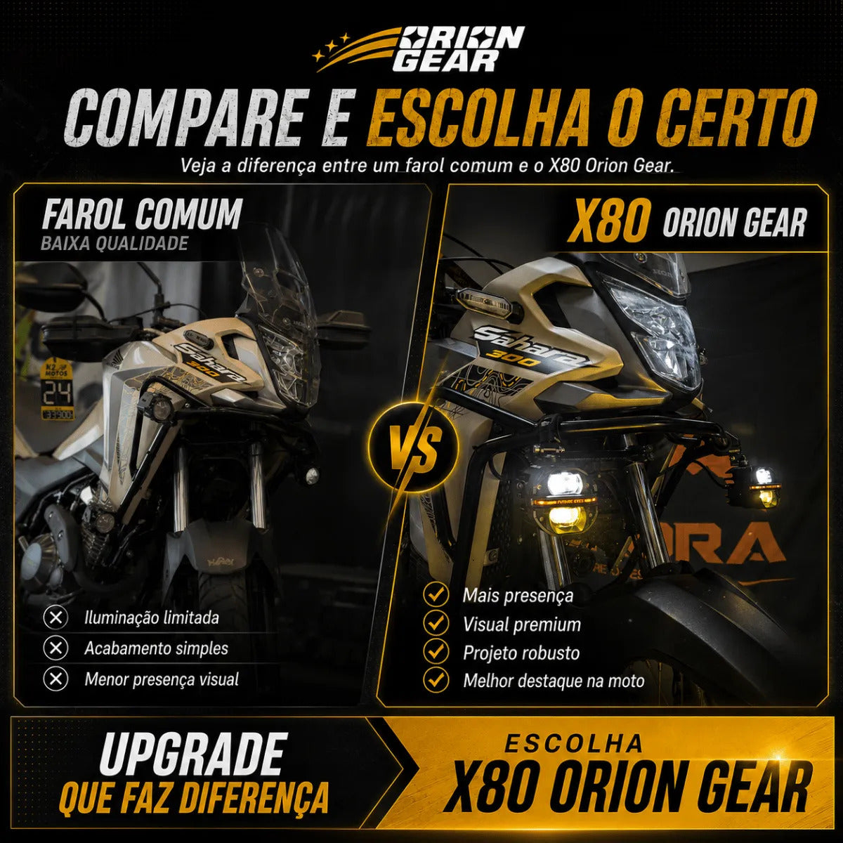 Par Farol De Milha Para Moto Led Auxiliar Neblina 120w X80