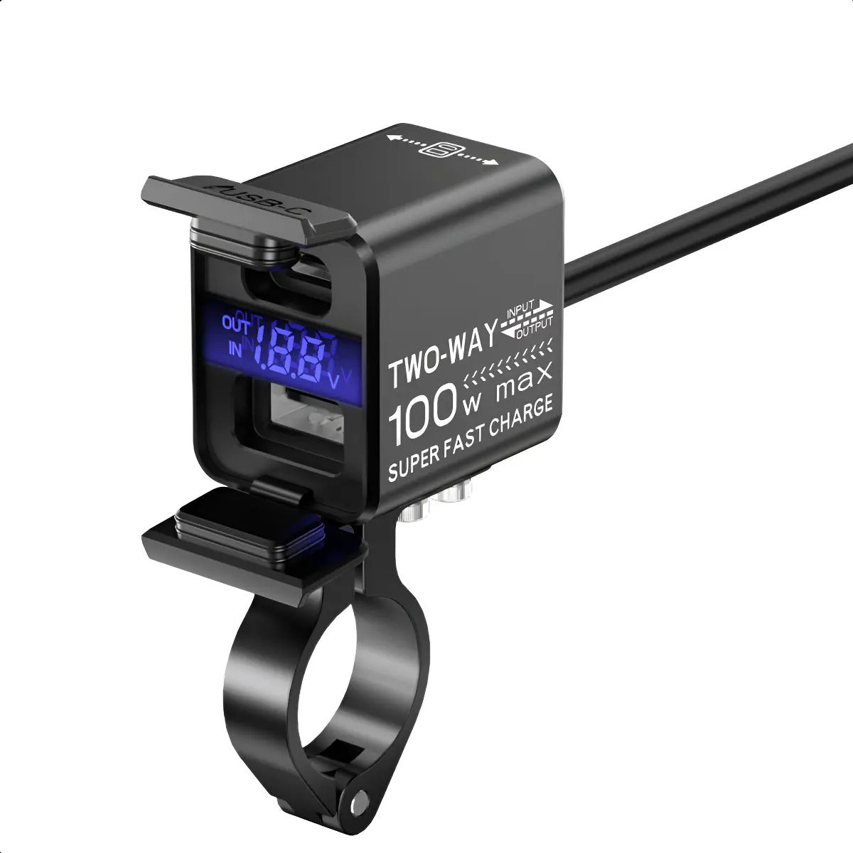 Carregador Bidirecional De Moto Celular Bateria 12v Usb-c