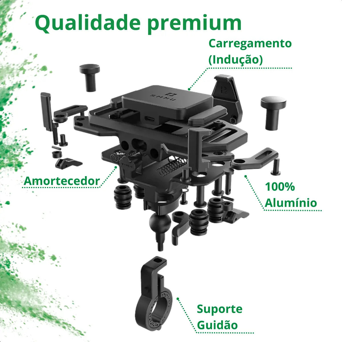 Suporte De Celular Para Moto Com Carregador Universal Usb C