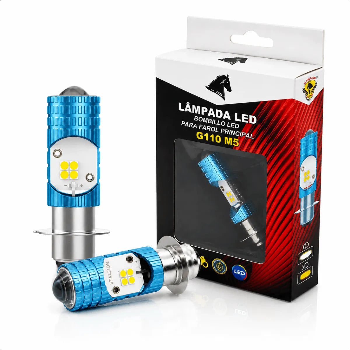Lâmpada Farol Led M5 Alto E Baixo Moto Honda Pop 100 Biz 125