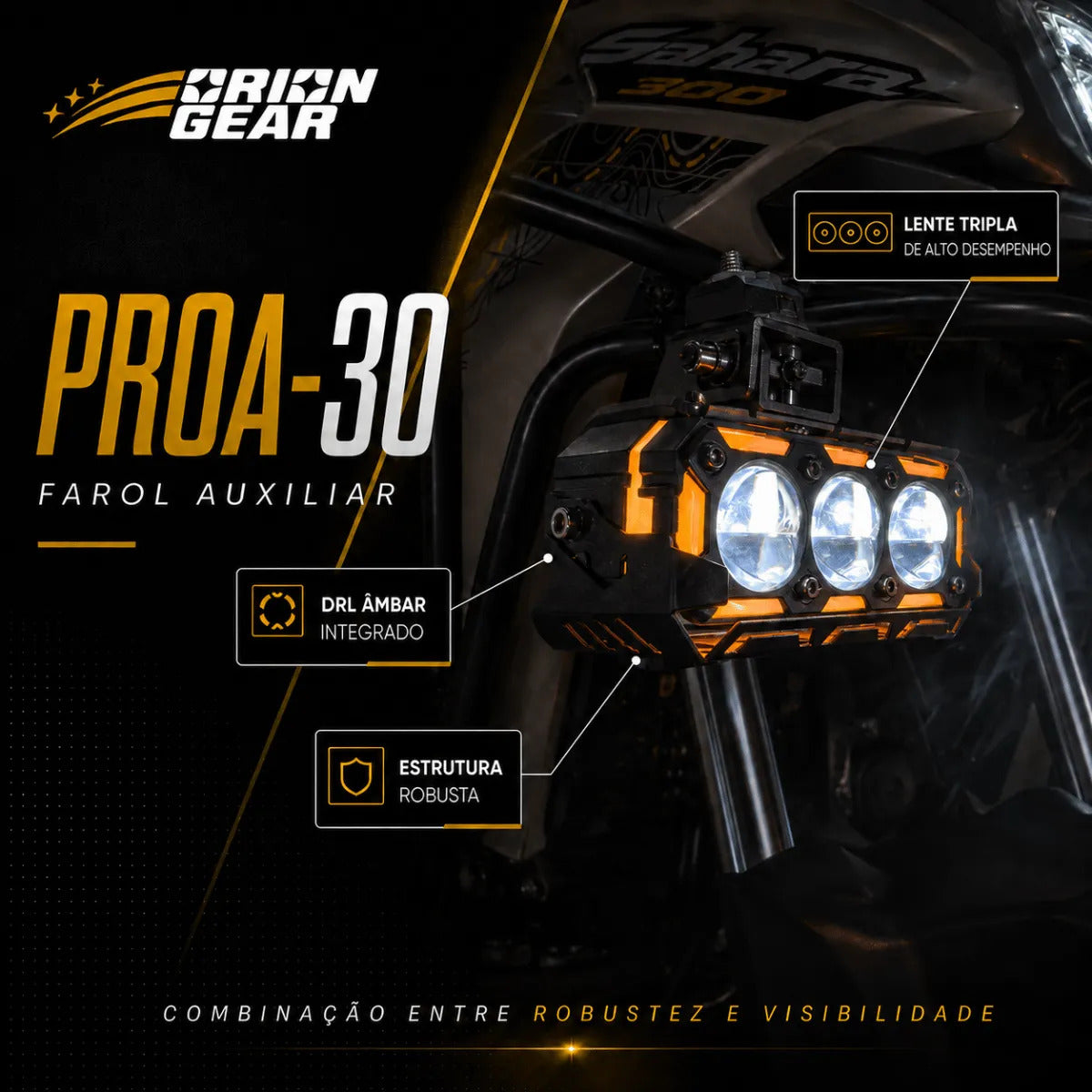 Par Farol De Milha Para Moto Led Auxiliar Neblina Universal