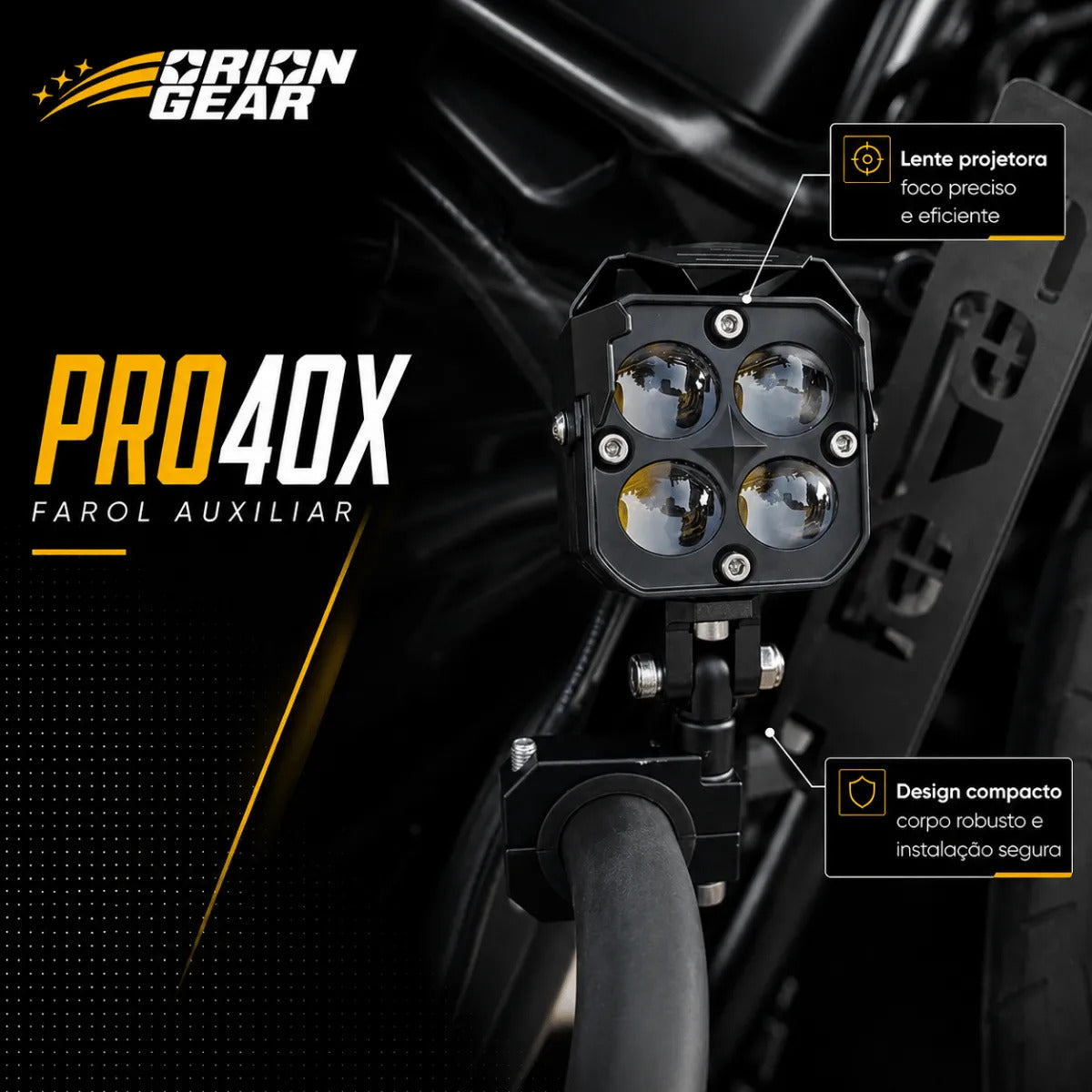 Par Farol De Milha Moto Lampada Led Auxiliar Neblina Aurora