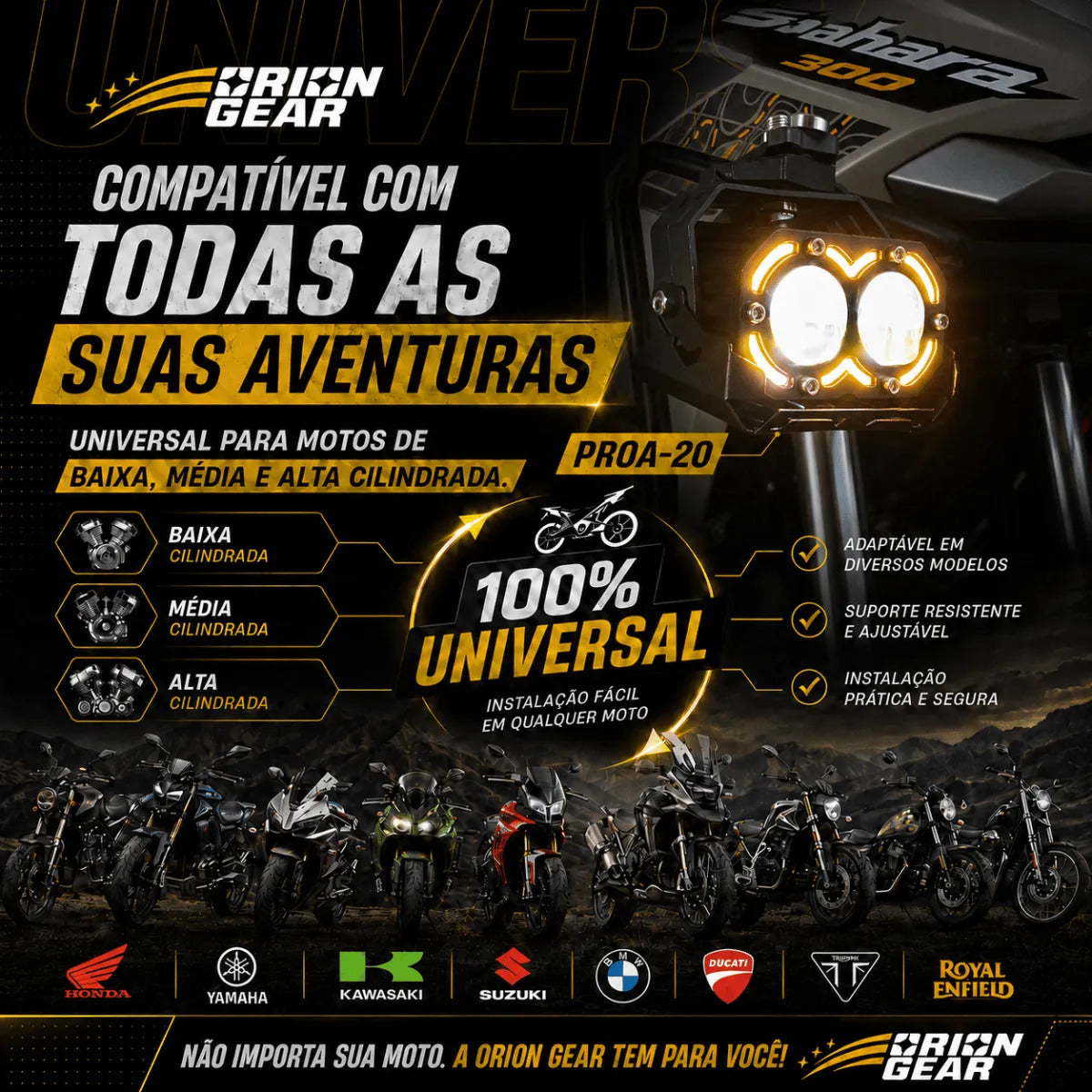 Par Farol De Milha Motocicleta Auxiliar Moto Neblina Aurora