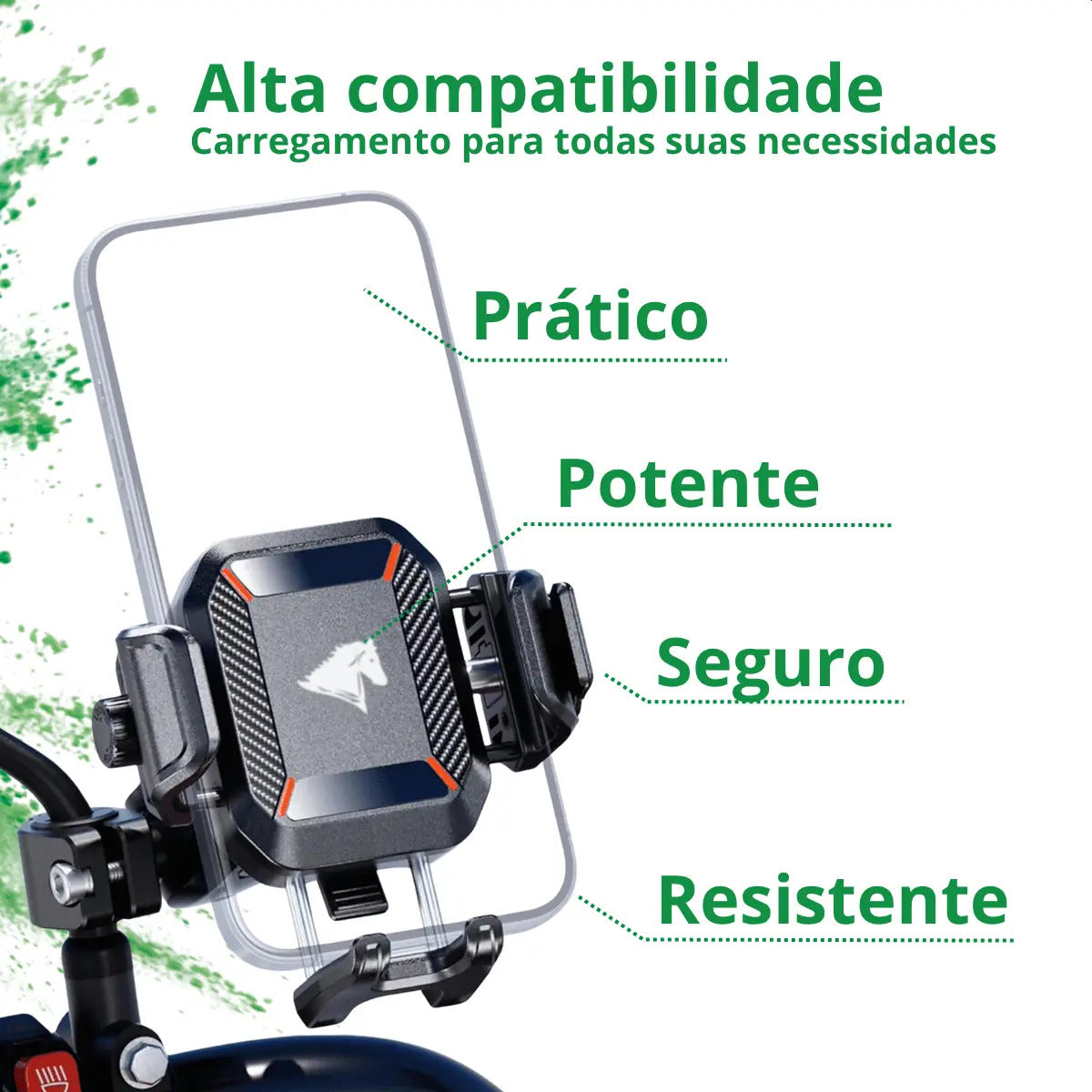 Suporte Celular Com Carregador De Moto Universal Antifurto