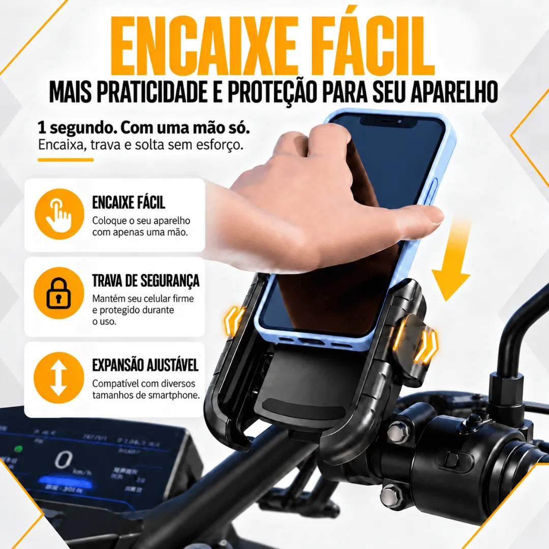 Suporte De Celular Aurora Para Moto Universal Antifurto