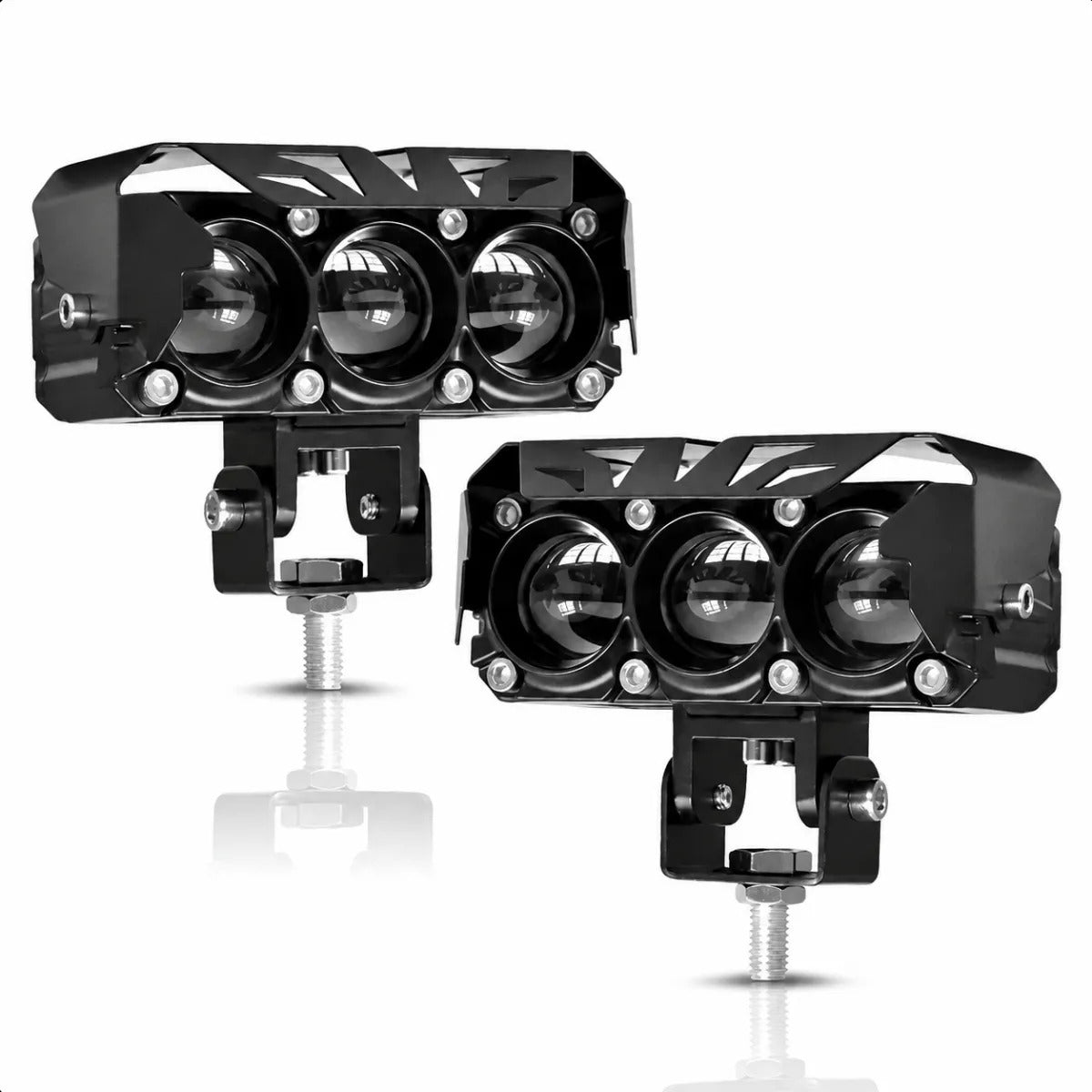 Par Farol De Milha Auxiliar Para Moto Led Neblina 90w 8000lm