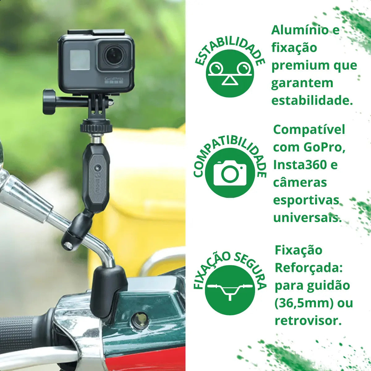 Suporte De Câmera Esportiva Para Moto Antifurto Aurora