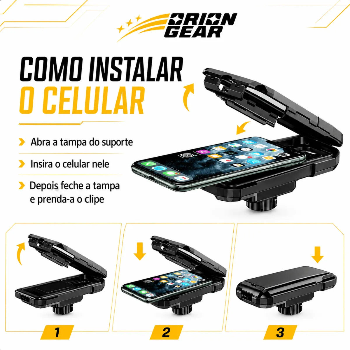Suporte Celular Prova D'água Para Moto Motocicleta Universal