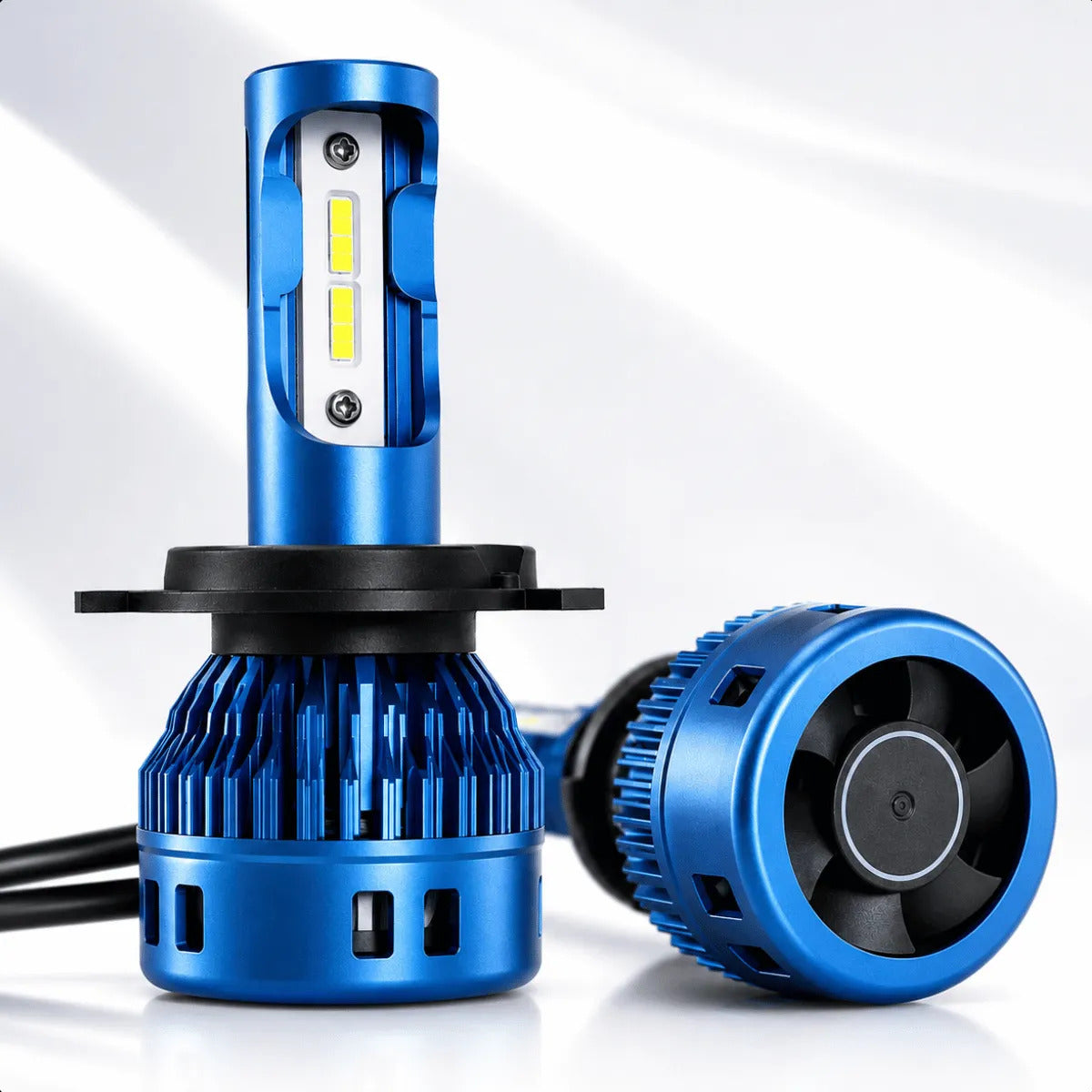Kit Par Lâmpada Led Farol Carro Moto Alto E Baixo 12000lm H4