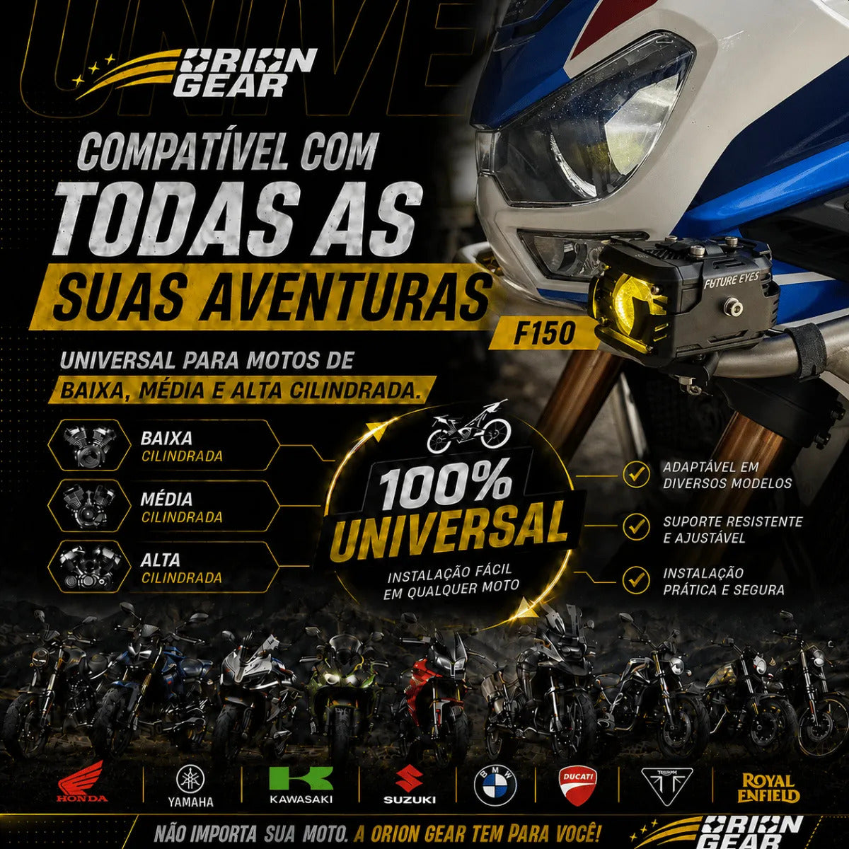 Par Farol Milha Moto Lâmpada Led Auxiliar Duas Cores Aurora