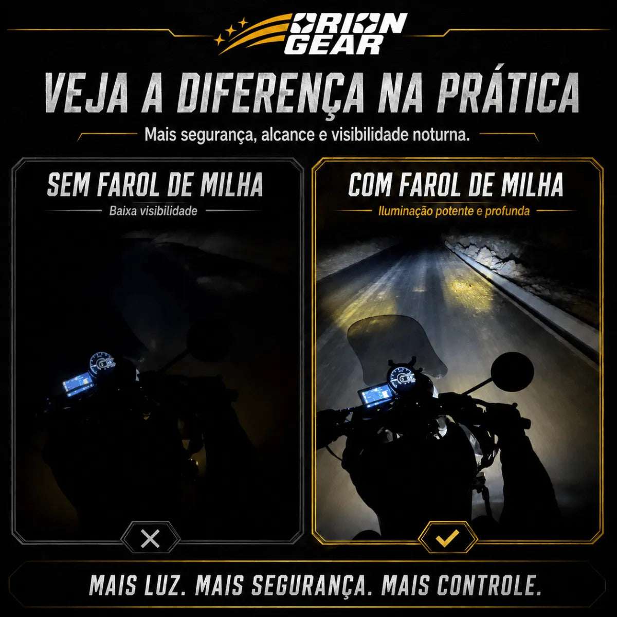 Par Farol Led Auxiliar Moto 60w Bicolor Ip67 6000lm Neblina