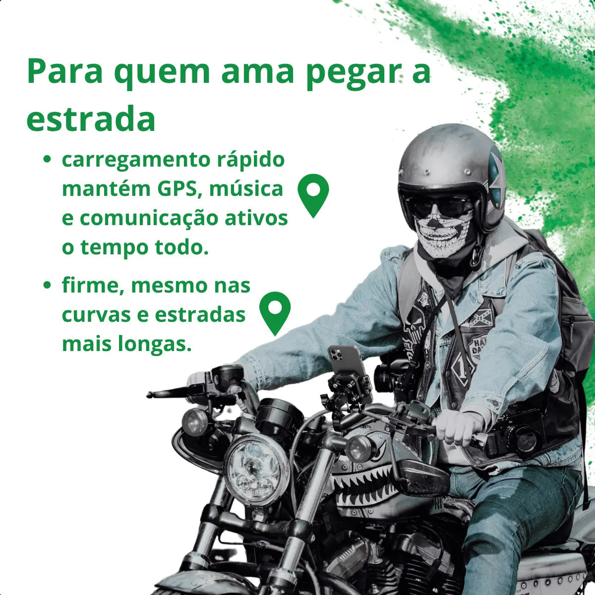Suporte Celular Com Carregador De Moto Universal Antifurto