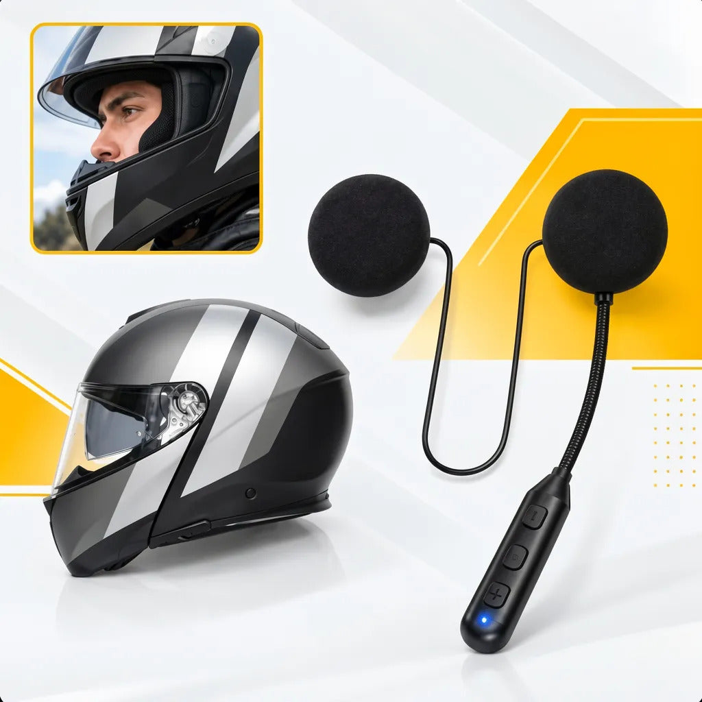 Fone De Ouvido Capacete Moto Bluetooth Sem Fio 5.3 Headset