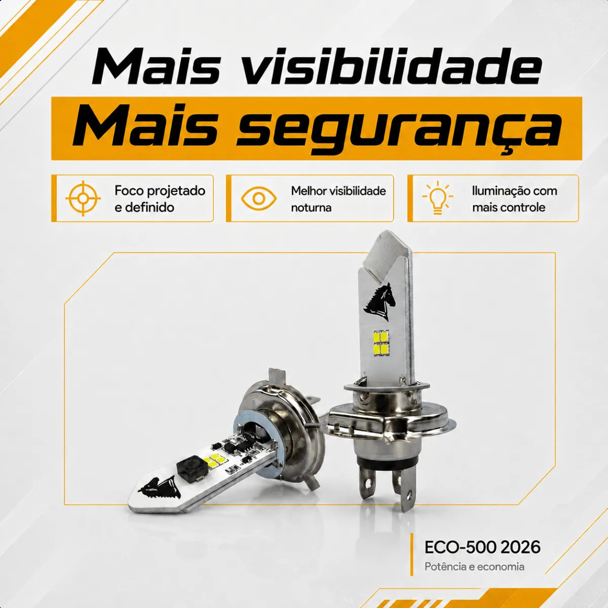 Lâmpada De Led H4 Moto Farol Super Branca Alto E Baixo 6500k