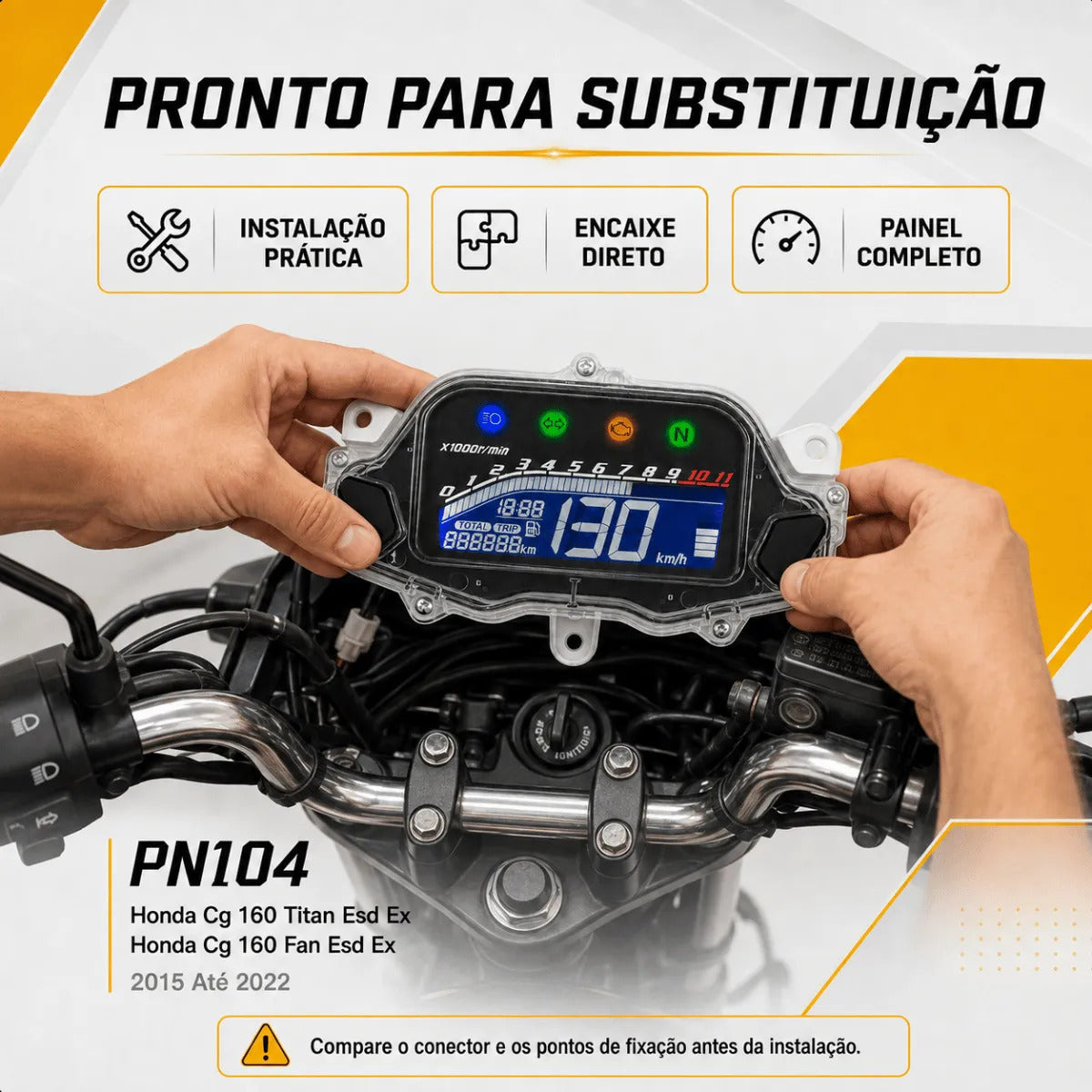 Painel Digital Blackout Honda Cg Fan Titan 160 2015/2022