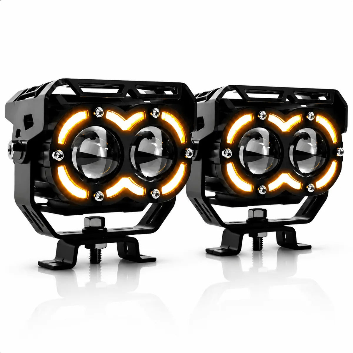 Par Farol De Milha Motocicleta Auxiliar Moto Neblina Aurora
