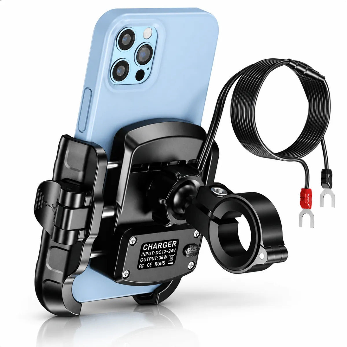 Suporte Para Celular Com Carregador De Moto Antifurto Usb