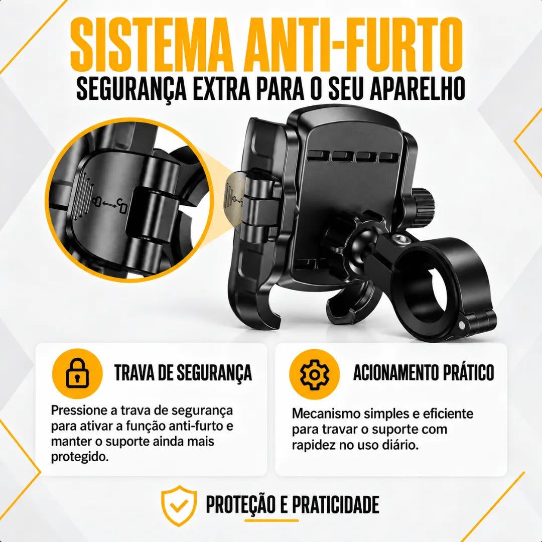 Suporte De Celular Aurora Para Moto Universal Antifurto