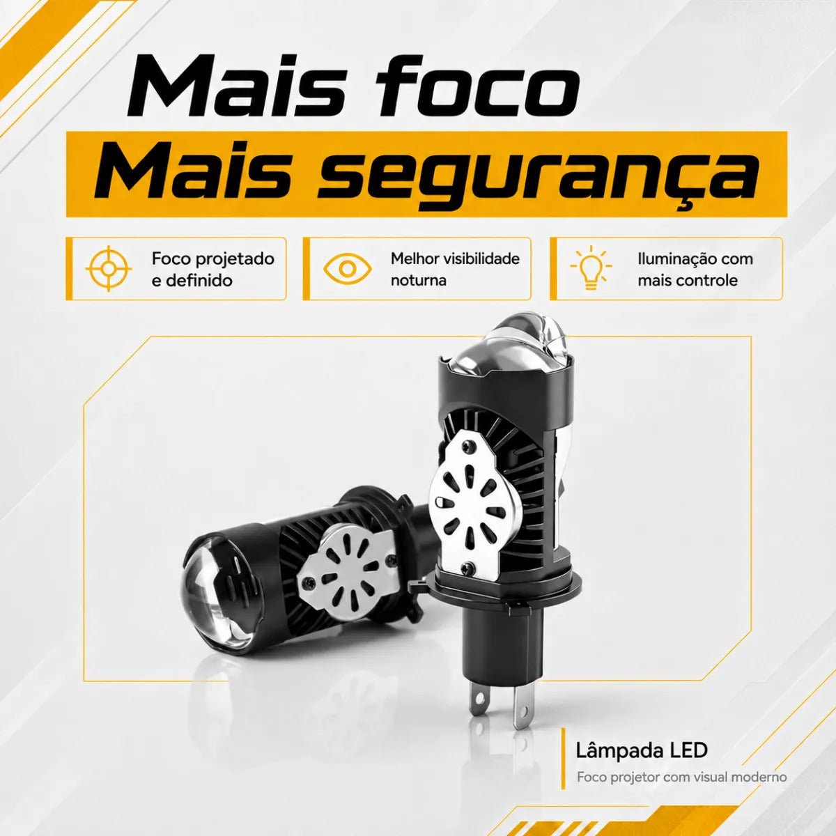 Lâmpada De Led Farol Carro Moto H4 Projetor Alto E Baixo
