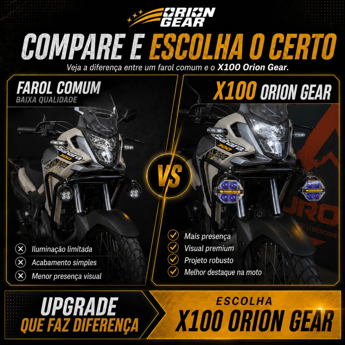 Par Farol De Milha Moto Led Auxiliar Neblina 180w Strobo