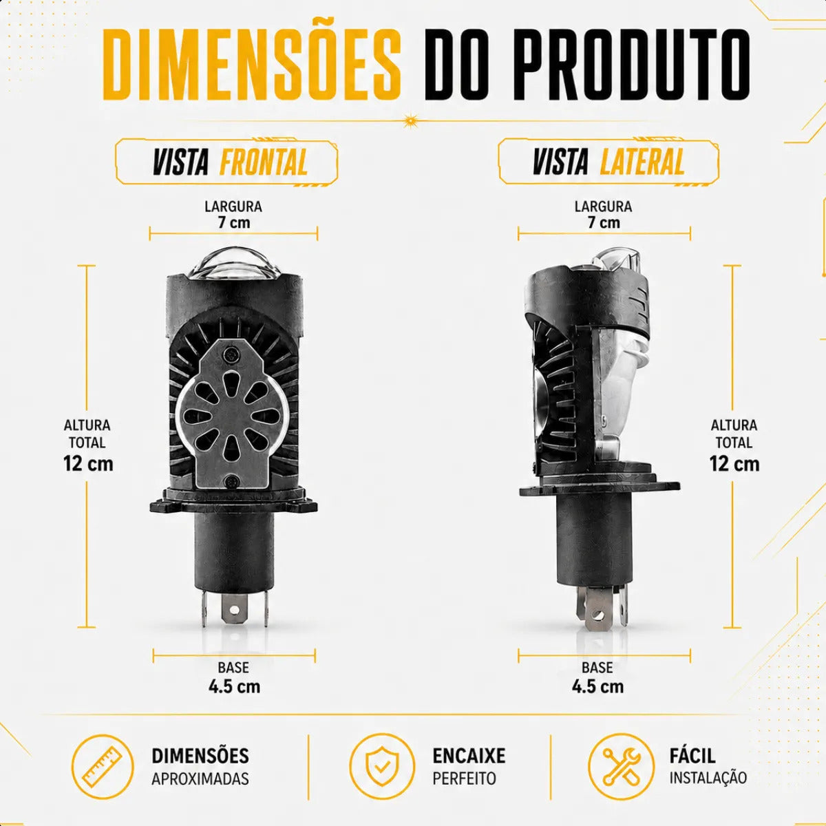 Lâmpada De Led Farol Carro Moto H4 Projetor Alto E Baixo