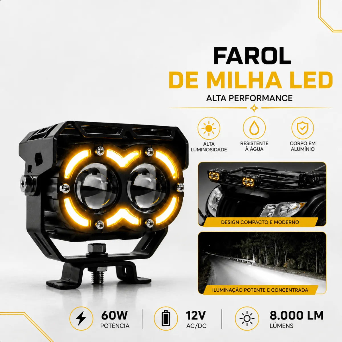 Par Farol De Milha Motocicleta Auxiliar Moto Neblina Aurora