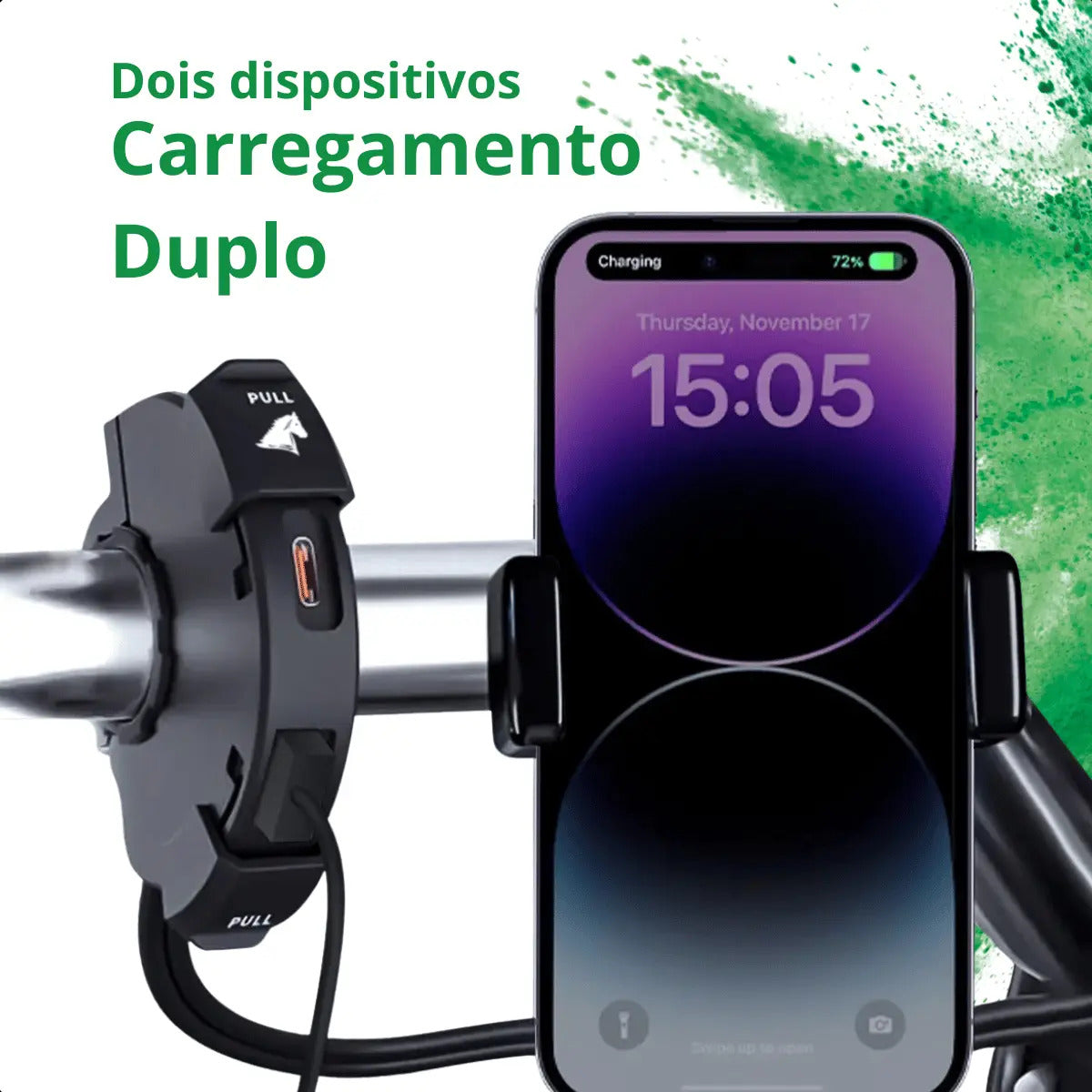 Carregador Celular Moto Usb Tipo C 12v Prova D'água Aurora