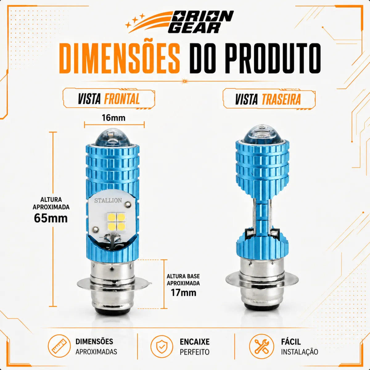Lâmpada Farol Led M5 Alto E Baixo Moto Honda Pop 100 Biz 125